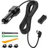 Range Tour Caricabatteria da auto per cruscotto, interfaccia mini USB e micro USB, cavo di alimentazione universale per registratori di guida di tipo L, cavo di alimentazione da 4 m, 12 V/24 V a CC 5