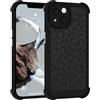 Nuxiady Cover per iPhone 14 Sottile Silicone Custodia Antiurto Case Aesthetic Motivo Disegni Antigraffio Bumper Cover per iPhone 14, Leopardo-Nero