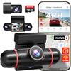 REDTIGER a 4 Canali Dashcam Auto con Visione a 360°,Doppia STARVIS 2,2,5K*2+1080P*2 Anteriore e Posteriore interna sinistra destra, WiFi 5,8 GHz,8 Luci IR per Visione Notturna, 4 obiettivi Regolabili,