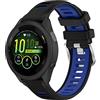 Yikamosi Compatibile con Garmin Forerunner 265S Cinturino per Donne e Uomini,Doppio colore Sgancio Rapido Silicone Chiusura in acciaio inossidabile Cinturino di Ricambio per Forerunner 265S,Nero/Blu