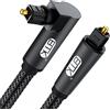 EMK, Cavo audio ottico Toslink ad angolo retto lato destro, regolabile, girevole a 90 gradi, per lettori Blu-Ray, soundbar, HDTV, PS3/PS4, Xbox e molto altro ancora 3 m Nero