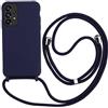 Keteen Cover per Samsung Galaxy A52/A52S 5G con Collana Custodia con Cordino TPU Corda Silicone Case Bumper Regolabile Staccabile Shock Absorption Antiscivolo Protettiva Custodia per Samsung A52-Blu