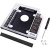 YAODHAOD SATA 2nd SSD HDD Hard Disk Caddy Tray Universale 9.5mm 2,5 '' SSD HDD Hard Drive Enclosure SATA-III Laptop Hard Disk Holder per CD/Dvd-Rom Ottico SuperDrive Tray Drive Slot (Alluminio)
