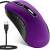 memzuoix Mouse USB con Cavo - Mouse Ottico 1400 DPI, 5 Tasti, Design Ergonomico con Cavo da 1,5m - Per Computer, PC, Mac (Porpora)