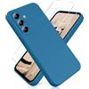 YiKaDa - Cover per Samsung Galaxy A56 5G & [2 Pack] Pellicola Protettiva in Vetro Temperato, Custodia Liquid Silicone Leggero - Blu