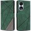 SONWO Cover per Honor 90 Smart 5G / Honor X7b 4G / 5G, Flip Custodia in PU Pelle, Cover a Libro Portafoglio con Slot per Schede e Supporto Stand per Honor 90 Smart 5G / X7b 4G / 5G, Verde