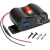 Thlevel Caricabatteria da Auto Dual Presa USB Accendisigari Caricatore di Ricarica Rapida Adattatore con Interruttore e Display di tensione a LED per Barca Marine Camion