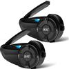 EJEAS Q7 Moto Intercom Cuffie Bluetooth fino a 7 Reiters Cancellazione del rumore CVC, FM, Bluetooth 5.1, impermeabili, 2 pezzi