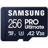 Samsung PRO Ultimate - Scheda microSD + lettore di schede USB, 256 GB, per smartphone, drone e action cam, UHS-I U3, lettura 200 MB/s, scrittura 130 MB/s, MB-MY256SB/WW