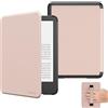 MoKo Custodia per Ebook Reader da 6(11a Gen-2024/2022), Cover a Conchiglia Leggera Cinturino per la mano con Auto Sonno/Sveglia per 11a Gen 2024,NON per Kobo Aura 2/Remarkable, Oro Rosa