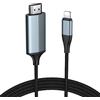 lulaven Cavo HDMI per iPhone/Pad/Pod a TV/Monitor/Proiettore,4m Cavo convertitore HDMI Compatibile con iPhone14, 13, 12, 11, Uscita TV YouTube,1080P HD,Plug and Play