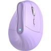KYSONA Torre mouse ergonomico wireless a 57°, mouse verticale silenzioso, Bluetooth (BT5.0, BT3.0) e 2.4G, (800/1200/2400/2400/4000), 7 pulsanti per Windows, macOS, iPadOS, laptop, PC, viola