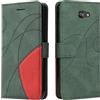 Fatcatparadise Cover per Samsung Galaxy J7 Prime, Flip Caso in PU Pelle Case Cover Libro Portafoglio Protettiva Custodia con TPU Sottile Antiurto,[Kickstand][Slot per Schede][Magnetica] (Verde)
