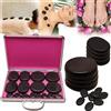 Aisny 16 PC Set Per Massaggio Con Pietre Calde, Riscaldatore Pietre Calde Pietre Laviche Per Massaggio Pietra Massaggio Pietre Basalto In Custodia Riscaldante Set Portatile Adatto Per Scaldapietre Massaggio