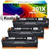 Koala 201A Cartucce toner (Con Chip) compatibili con HP 201X 201A CF400X für HP Color Laserjet Pro MFP M277dw M277n M252dw M277 M274n M252n M252 M277c6 (3Nero)