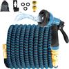 X-COTEC Tubo Estensibile da Giardino 30m/100ft, Tubo Acqua con Raccordi in Ottone da 1/2" e 3/4'', Canna con 10 Modalità Spruzzo per Irrigazione e Lavaggio