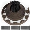EUBSWA Bordura per Aiuole, Bordo per Giardino 20m x5cm, Bordi Flessibili per Prato, Bordatura da Giardino, Bordura per Orto, Bordo Giardino Plastica con 100 Picchetti di Ancoraggio - Marrone