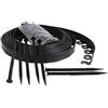 sarcia.eu Bordo da Giardino in plastica, 4cm di Altezza - Nero 50 Metri + 150 Chiodi di Fissaggio