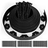 EUBSWA Bordura per Aiuole, Bordo per Giardino 20m x5cm, Bordi Flessibili per Prato, Bordatura da Giardino, Bordura per Orto, Bordo Giardino Plastica con 100 Picchetti di Ancoraggio - Nero