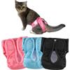 Hisprout, pannolini per gatti riutilizzabili, super assorbenti, lavabili, durevoli, mutande sanitarie con velcro regolabile, 3 pezzi (L01)