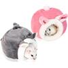 CHUANGOU 2 Pezzi Piccoli Animali Letto，Mini casa per criceti，per Conigli, Porcellini D'India, Criceti.（Grigio e rosa）