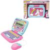 Lexibook, Unicorno, Computer Portatile educativo bilingue Francese/Inglese con 40 attività di Cui Un Nuovo Modo per Imparare a Leggere e contare, JC398UNIi1