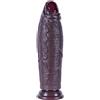 Umania Dildo realistico grande non circonciso da 26 cm, diametro 6 cm, dildo nero spesso, grande ventosa, silicone a doppia densità, pene con prepuzio lungo, dildo anale largo, per utenti esperti