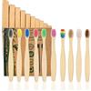 Sumshy 10 Colori Spazzolini Bamboo, Spazzolino da Denti a Setole Morbide Senza BPA, Set di spazzolini da denti in bambù naturale ecologico (Bambini - 10 colori)