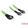 Delock PCIe 4.0 Slim SAS cavo SFF-8654 8i zu 2 x OCuLink SFF-8611 4i 0,5 m
