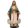 DRW Statuetta miracolosa con medaglie resina dipinta a mano 13 cm