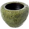 DRW Vaso rotondo in ceramica verde ruvido 25 x 36 x 36 cm