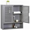 Relaxdays Armadio a Muro da Bagno Relaxdays, 3 Scomparti, HLP: 66 x 59 x 21 cm, Ante a lamelle, Chiusura Magnetica, Grigio
