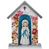DRW Cappella Vergine di Fatima Infantile patrono Portogallo, famiglie, Pace Mondiale MDF 11x6x15.5 cm