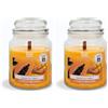 Magic Lights Candela Profumata Grande 510g Papaya Mango - Giara in Vetro con Stoppino in Legno Scoppiettante, Cera Vegetale 75%, 90 Ore, Made in Italy - Magic Lights (Confezione da 2)