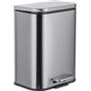 Relaxdays Cestino in Acciaio Inox 5L, Protezione Anti-Impronte, Chiusura Soft-Close, Pedale, Secchio Rimuovibile, Argent