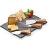 Zeller 25594 - Set di 4 piatti per formaggio, in ardesia, 24 x 18 cm