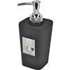 Douceur d'Intérieur Dispenser di Sapone Effetto Soft Touch 7 x 7 x 17,5 cm Vitamina Nero