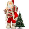 Avilia Decorazioni Natalizie Babbo Natale Rosso con Sacco Doni e Scii 80cm - Ideale per Decorare Casa, Ufficio o Negozi sia per Interni che per Esterni - Materiali Resistenti e Durevoli nel Tempo