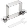 QUARKZMAN Morsetto A Forma Di U Per Tubi Quadrati 50x50mm Fascetta Quadrata In Acciaio Inox 304 Con Piastra Bulloni Dadi E Chiave Per Tubi Sbarre Porte Ringhiere