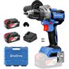 Dong Cheng Trapano a Percussione a Batteria 20V Brushless 160 Nm, Trapano Avvitatore Batteria, 2x4,0 Ah, 3 Modalità-Foratura, Avvitatura, Percussione, Mandrino 13mm, 19+2 Coppie, 2 Velocità