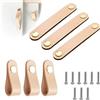 mellystore 6pcs Pomelli per Mobili in Pelle Maniglie Pelle Armadio Maniglie in Pelle per Cassetti Pomelli Cuoio Pomelli Cuoio con Viti per Mobili Maniglie Pelle Armadio 2 Stili