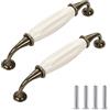 SYDARSYN 2 pezzi Maniglie per Mobili Ceramica Retrò Cucina Cassetti Armadietti Manopole Antico Armadio Maniglie Guardaroba Porta Cassetto Tiretti 128 mm