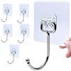 Zesc-Im Ganci Adesivi Trasparenti, 6 pezzi Ganci Adesivi Grandi, 35lb/15 kg (max) Rimovibili Ganci Da Parete Adesivi per il bagno, Cucina Multifunzionale Ganci Adesivo
