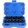 LSLANSOON Set di 11 chiavi a bussola elicoidali, 9-19 mm, set di estrattori per bulloni danneggiati, con asta perforatrice