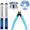 Pluvyze Pompa dissaldante, filo per saldatura senza piombo, micro pinza per tagliafili, filo dissaldante, set di 5 pompe dissaldanti, per riparazione saldatura elettrica fai da te
