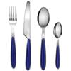 EXZACT Posate Acciaio Inossidabile con Manici di Colore 24 PZ- 6 Forchette, 6 Coltelli Cena, 6 Cucchiai Cena, 6 Cucchiaini (Rosso x 24)(EX07 Set)