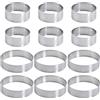 POPAPIE 12 Pezzi Anello Microforato Crostata,Stampo Crostata Microforato in Acciaio Inox 430,Anello Traforato per Crostate per Cuocere Muffin Biscotti Mini Torte Mini Pizze Mousse (5cm,8cm)