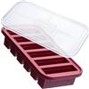 Souper Cubes Vassoio in silicone per congelatore da 1/2 tazza con coperchio, facile da preparare e da cucina, stampo in silicone per zuppe e alimenti, mirtillo rosso, confezione da 1