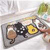 Trlyane Tappeto Bagno, Tappetino Antiscivolo per Il Bagno, Motivo gatto, Soffice Tappeto da Bagno in Microfibra per Casa e cucina Zerbino Ingresso, Assorbente, Lavabile in Lavatrice,50 x 80 cm (Gatto)