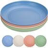 CSYY Set di piatti da campeggio da 25,4 cm, 4 piatti in plastica per insalata, pasta, feste, casa, resistenti al microonde e lavabili in lavastoviglie